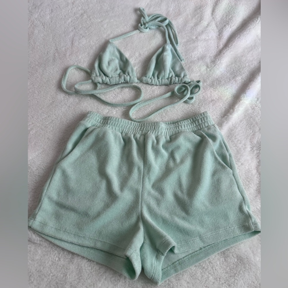 Mint Green Women's terry cloth Set